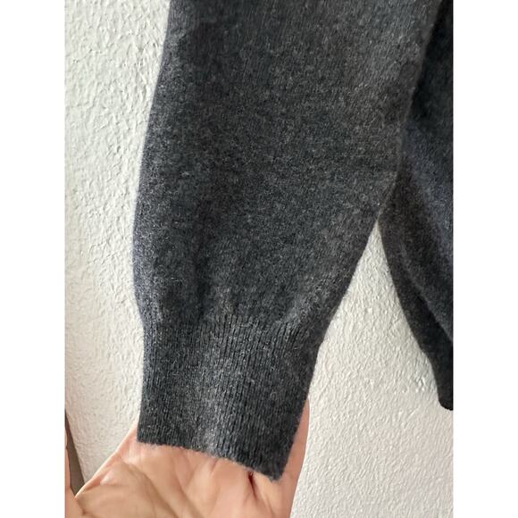Lauren Ralph Lauren Cashmere Cardigan Gray Button Up 3/4 Sleeve Size Large - Picture 8 of 15